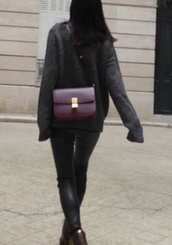 Martha Medium Classic Leather Bag Burgundy