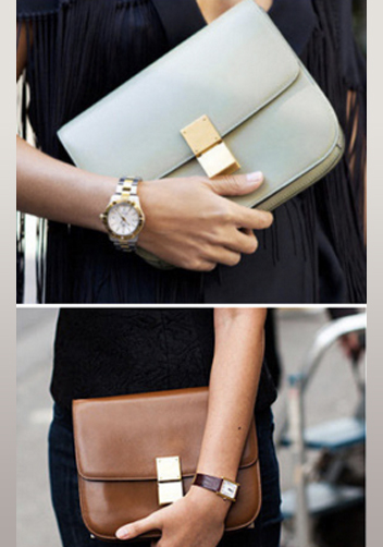 Martha Medium Classic Leather Bag Grey