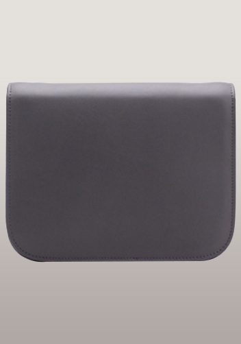 Martha Medium Classic Leather Bag Grey