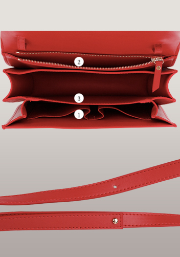 Martha Medium Classic Leather Bag Red