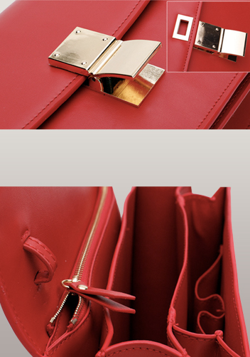 Martha Medium Classic Leather Bag Red