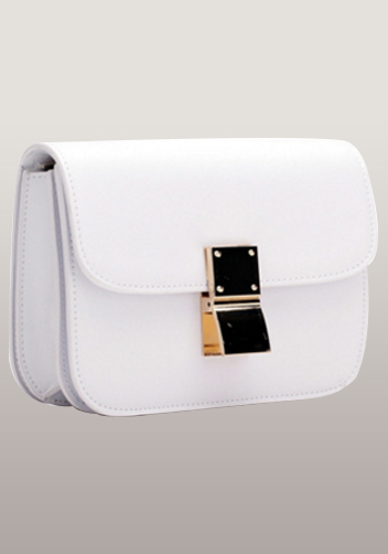 Martha Medium Classic Leather Bag White