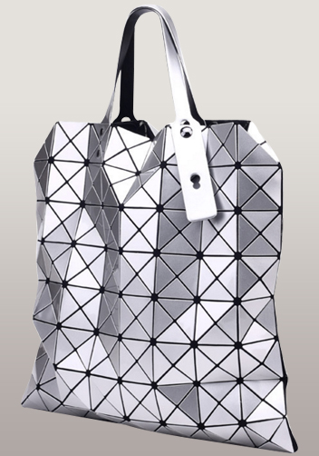 Monica Faux Leather Tote Silver