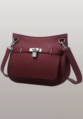 Birgit Calf Leather Shoulder Bag Burgundy