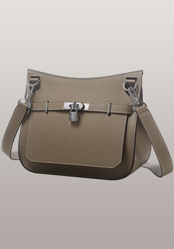 Birgit Calf Leather Shoulder Bag Elephant Grey
