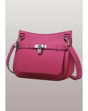 Birgit Calf Leather Shoulder Bag Hot Pink