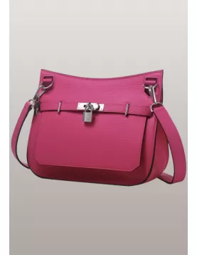 Birgit Calf Leather Shoulder Bag Hot Pink