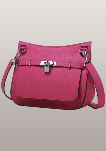 Birgit Calf Leather Shoulder Bag Hot Pink