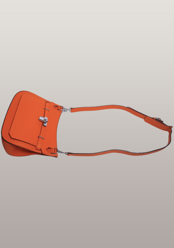Birgit Calf Leather Shoulder Bag Orange