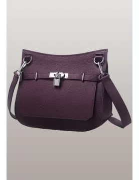 Birgit Calf Leather Shoulder Bag Purple