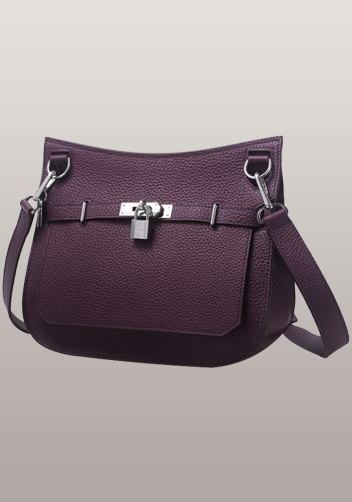Birgit Calf Leather Shoulder Bag Purple