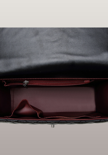Ingrid Faux Leather Medium Bag With Circle Hardware Black