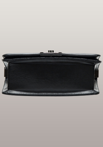 Ingrid Faux Leather Small Bag With Circle Hardware Black