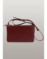 Geri Small Three Layer Leather Shoulder Bag Burgundy
