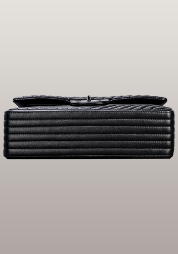 Adele Flap V Shape Quilted Medium Bag Faux Black