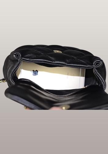 Nora Flap Mini Bag Lambskin Leather Black