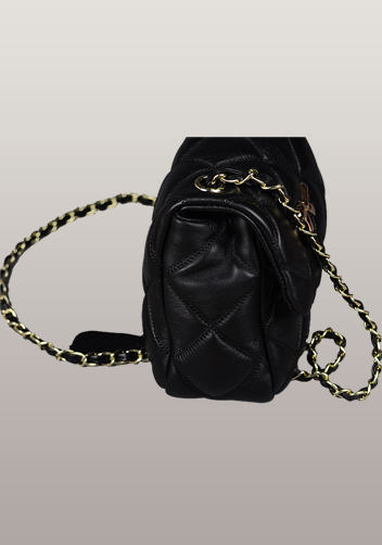 Nora Flap Mini Bag Lambskin Leather Black