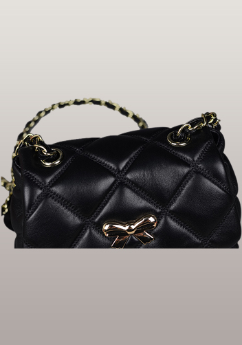 Nora Flap Mini Bag Lambskin Leather Black