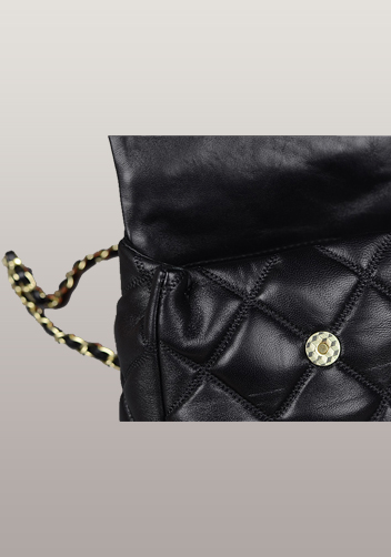 Nora Flap Mini Bag Lambskin Leather Black