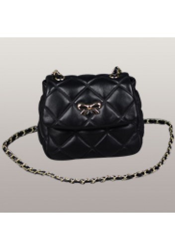 Nora Flap Mini Bag Lambskin Leather Black