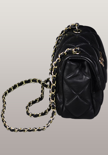 Nora Flap Mini Bag Lambskin Leather Black