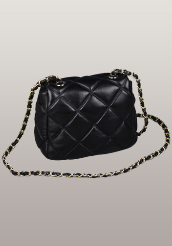 Nora Flap Mini Bag Lambskin Leather Black