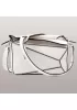 Adrienne Geometry Leather Shoulder Bag White