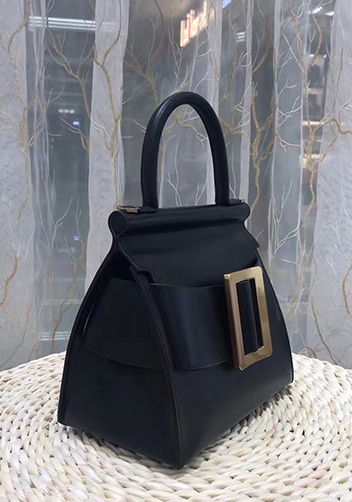 Alena Buckle Belt Top Handle Bag Black