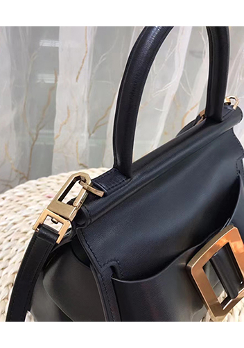 Alena Buckle Belt Top Handle Bag Black