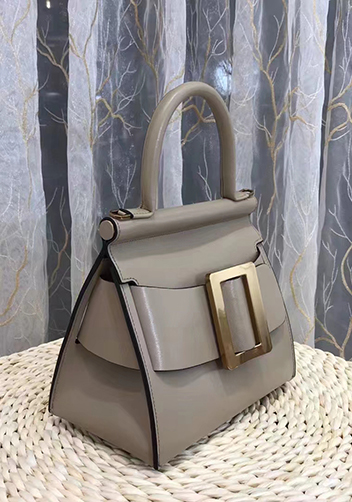 Alena Buckle Belt Top Handle Bag Grey