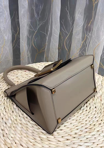 Alena Buckle Belt Top Handle Bag Grey
