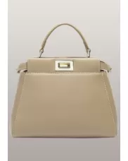 Carrie Smooth Leather Bag Beige
