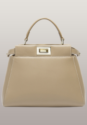 Carrie Smooth Leather Bag Beige