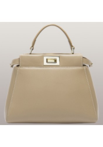 Carrie Smooth Leather Bag Beige