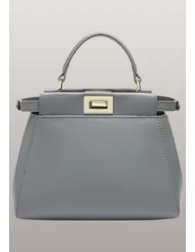 Carrie Smooth Leather Bag Grey