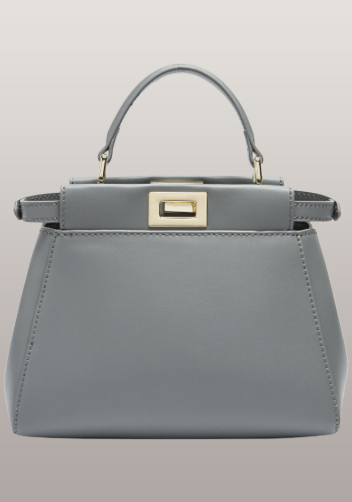 Carrie Smooth Leather Bag Grey