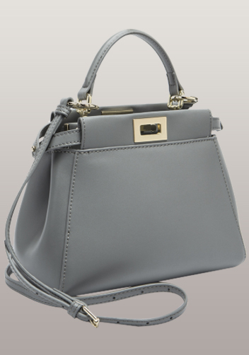 Carrie Smooth Leather Bag Grey