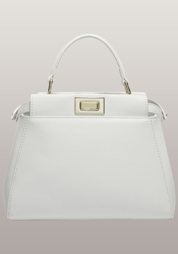 Carrie Smooth Leather Bag White