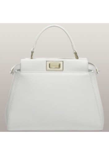 Carrie Smooth Leather Bag White
