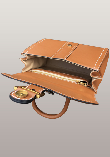 Suzanne Horseshoe Buckle Leather Medium Bag Camel