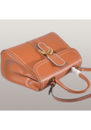 Suzanne Horseshoe Buckle Leather Medium Bag Camel