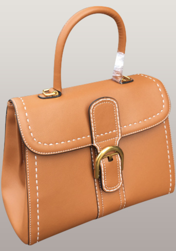 Suzanne Horseshoe Buckle Leather Medium Bag Camel