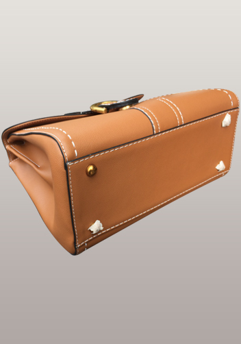 Suzanne Horseshoe Buckle Leather Medium Bag Camel