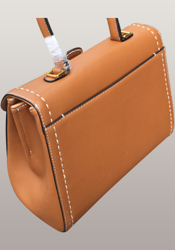 Suzanne Horseshoe Buckle Leather Medium Bag Camel