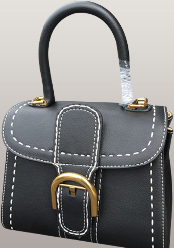 Suzanne Horseshoe Buckle Leather Small Bag Black