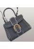 Suzanne Horseshoe Buckle Leather Small Bag Black