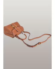 Suzanne Horseshoe Buckle Leather Small Bag Camel