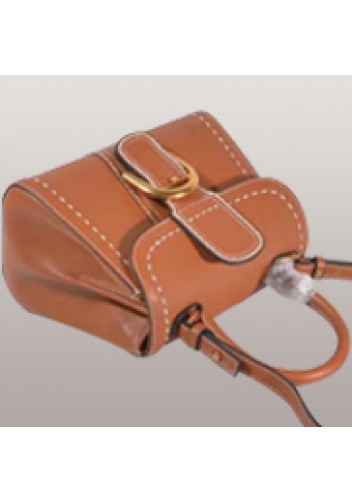 Suzanne Horseshoe Buckle Leather Small Bag Camel