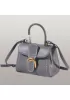 Suzanne Horseshoe Buckle Leather Small Bag Grey