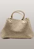 Grand Boulevard Woven Large Tote Gold